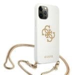 Guess GUHCP12LLSC4GWH 4G Gold Chain ​​Collection White Kryt iPhone 12 Pro Max