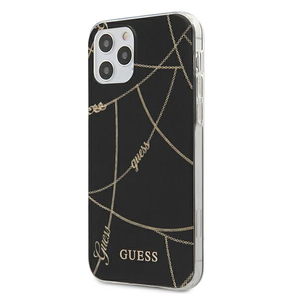 Guess GUHCP12LPCUCHBK Black Gold Chain Collection Kryt iPhone 12 Pro Max