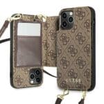 Guess GUHCP12MCB4GB Brown 4G Crossbody Cardslot Kryt iPhone 12/12 Pro