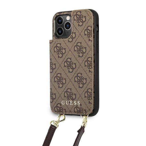 Guess GUHCP12MCB4GB Brown 4G Crossbody Cardslot Kryt iPhone 12/12 Pro