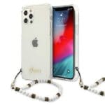 Guess GUHCP12MKPSWH Transparent White Pearl Kryt iPhone 12/12 Pro