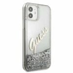Guess GUHCP12SGLVSSI Glitter Vintage Script Silver Kryt iPhone 12 Mini