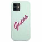 Guess GUHCP12SLSVSBF Silicone Vintage Fuchsia/Mint Kryt iPhone 12 Mini