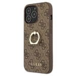 Guess GUHCP13L4GMRBR Brown 4G With Ring Stand Kryt iPhone 13 Pro