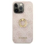Guess GUHCP13L4GMRPI Pink 4G With Ring Stand Kryt iPhone 13 Pro