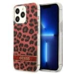 Guess GUHCP13LHSLEOR Red Leopard Kryt iPhone 13 Pro