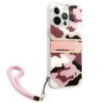 Guess GUHCP13LKCABPI Pink Camo Strap Collection Kryt iPhone 13 Pro