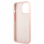 Guess GUHCP13LLS4GWPI Pink Silicone 4G Logo Kryt iPhone 13 Pro