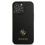 Guess GUHCP13LPS4MK Black Saffiano 4G Small Metal Logo Kryt iPhone 13 Pro