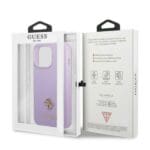 Guess GUHCP13LPS4MU Purple Saffiano 4G Small Metal Logo Kryt iPhone 13 Pro