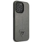 Guess GUHCP13LPSATLG Silver Saffianotriangle Logo Kryt iPhone 13 Pro