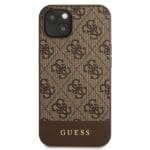 Guess GUHCP13MG4GLBR Brown 4G Stripe Collection Kryt iPhone 13