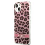 Guess GUHCP13MHSLEOP Pink Leopard Kryt iPhone 13