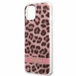 Guess GUHCP13MHSLEOP Pink Leopard Kryt iPhone 13