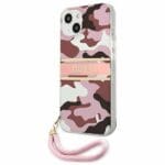 Guess GUHCP13MKCABPI Pink Camo Strap Collection Kryt iPhone 13