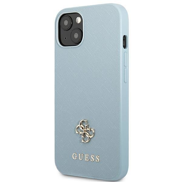 Guess GUHCP13MPS4MB Blue Saffiano 4G Small Metal Logo Kryt iPhone 13