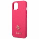 Guess GUHCP13MPS4MF Pink Saffiano 4G Small Metal Logo Kryt iPhone 13