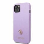Guess GUHCP13MPS4MU Purple Saffiano 4G Small Metal Logo Kryt iPhone 13