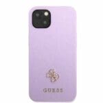 Guess GUHCP13MPS4MU Purple Saffiano 4G Small Metal Logo Kryt iPhone 13