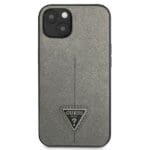 Guess GUHCP13MPSATLG Silver Saffianotriangle Logo Kryt iPhone 13