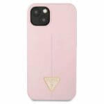 Guess GUHCP13MSLTGU Purple Silicone Triangle Kryt iPhone 13