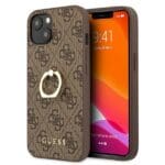 Guess GUHCP13S4GMRBR Brown 4G With Ring Stand Kryt iPhone 13 Mini