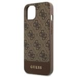 Guess GUHCP13SG4GLBR Brown 4G Stripe Collection Kryt iPhone 13 Mini