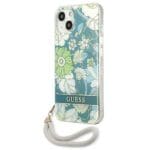 Guess GUHCP13SHFLSN Green Flower Strap Kryt iPhone 13 Mini