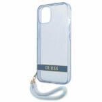 Guess GUHCP13SHTSGSB Blue Translucent Stap Kryt iPhone 13 Mini