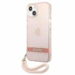 Guess GUHCP13SHTSGSP Pink Translucent Stap Kryt iPhone 13 Mini