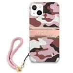 Guess GUHCP13SKCABPI Pink Camo Strap Collection Kryt iPhone 13 Mini