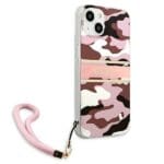 Guess GUHCP13SKCABPI Pink Camo Strap Collection Kryt iPhone 13 Mini