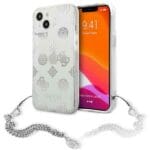 Guess GUHCP13SKSPESI Silver Peony Chain Collection Kryt iPhone 13 Mini
