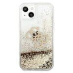 Guess GUHCP13SLG4GGO Gold Hardcase 4G Big Liquid Glitter Kryt iPhone 13 Mini