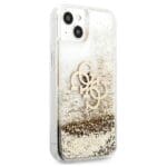 Guess GUHCP13SLG4GGO Gold Hardcase 4G Big Liquid Glitter Kryt iPhone 13 Mini