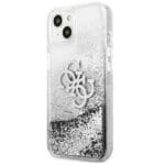 Guess GUHCP13SLG4GSI Silver 4G Big Liquid Glitter Kryt iPhone 13 Mini