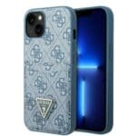 Guess GUHCP13SP4TPB Blue 4G Triangle Logo Cardslot Kryt iPhone 13 Mini
