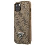 Guess GUHCP13SP4TPW Brown 4G Triangle Logo Cardslot Kryt iPhone 13 Mini