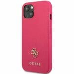 Guess GUHCP13SPS4MF Pink Saffiano 4G Small Metal Logo Kryt iPhone 13 Mini