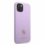 Guess GUHCP13SPS4MU Purple Saffiano 4G Small Metal Logo Kryt iPhone 13 Mini