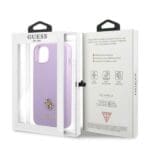 Guess GUHCP13SPS4MU Purple Saffiano 4G Small Metal Logo Kryt iPhone 13 Mini