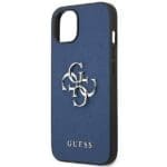 Guess GUHCP13SSA4GSBL Blue Saffiano 4G Metal Logo Kryt iPhone 13 Mini