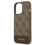 Guess GUHCP13XG4GLBR Brown 4G Stripe Collection Kryt iPhone 13 Pro Max