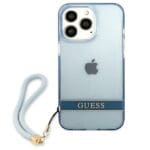 Guess GUHCP13XHTSGSB Blue Translucent Stap Kryt iPhone 13 Pro Max