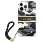 Guess GUHCP13XKCABBK Black Camo Strap Collection Kryt iPhone 13 Pro Max