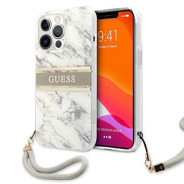 Guess GUHCP13XKMABGR Grey Marble Strap Collection Kryt iPhone 13 Pro Max