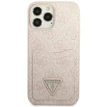 Guess GUHCP13XP4TPP Pink 4G Triangle Logo Cardslot Kryt iPhone 13 Pro Max