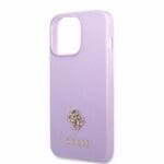 Guess GUHCP13XPS4MU Purple Saffiano 4G Small Metal Logo Kryt iPhone 13 Pro Max