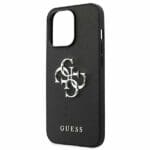 Guess GUHCP13XSA4GSBK Saffiano Metal Logo Black Kryt iPhone 13 Pro Max