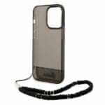 Guess GUHCP14LHGCOHK Black Translucent Pearl Strap Kryt iPhone 14 Pro